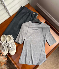 PRADA SHORT-SLEEVE KNIT TOP STYLE 18