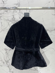 YSL 25S SHORT-SLEEVED SHEARLING COAT STYLE 231