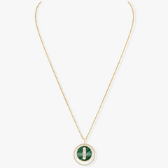 LUCKY MOVE 3 DIAMOND MALACHITE GOLD DIAMOND NECKLACE