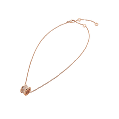 ZERO 1 PINK GOLD PENDANT NECKLACE WITH PAVED DIAMONDS