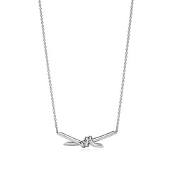 KNOT PENDANT SILVER DIAMOND NECKLACE