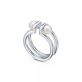 DOUBLE PEARL SILVER RING