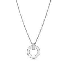T CIRCLE PENDENT SILVER NECKLACE