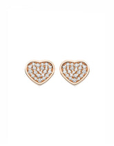 HAPPY HEART EARRINGS PINK GOLD DIAMOND