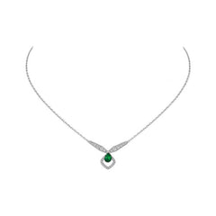 JOSEPHINE MALACHITE SILVER DIAMOND NECKLACE