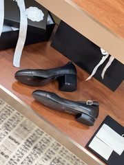 SLINGBACKS BLACK LAMBSKIN