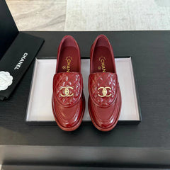 MOCCASINS RED QUILTED LAMBSKIN