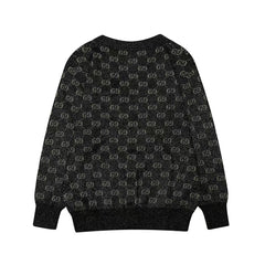GG Cardigan V-Neck Monogram Black Jacquard