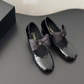 CC MARY JANE PUMPS PATENT CALFSKIN GROSGRAIN BLACK