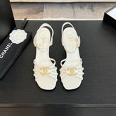 HIGHT SANDALS 2025 IN WHITE PATENT LAMBSKIN