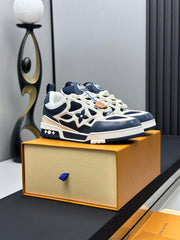 LV SKATE SNEAKER IN WHITE MIX NAVY BLUE CALFSKIN