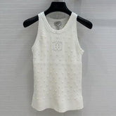 CC 25 White Knitted Tank Top