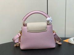 CAPUCINES MINI 21 IN LIGHT PINK TAURILLON LOVELOCK GOLD HARDWARE