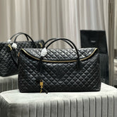 ES GIANT 56 BLACK COWHIDE LEATHER TRAVEL BAG