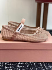 MM BALLET FLAT IN LIGHT PINK MESH