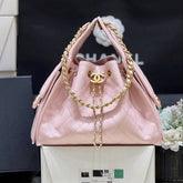 CHANEL 25 MEDIUM HANDBAG IN PASTEL PINK CALFSKIN WITH GOLD HARDWARE