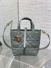 MINI TOUJOURS BUCKET BAG 18 IN GREY CANNAGE CALFSKIN