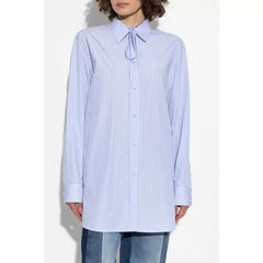 GG SIGNATURE SHIRT IN LIGHT BLUE STRIPE COTTON OVERSIZED FIT