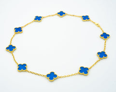 VINTAGE AGATE NECKLACE 10 MOTIFS GOLD