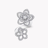 WILD FLOWER DOUBLE SILVER DIAMOND RING