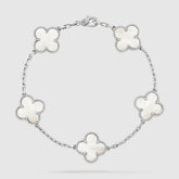 CLOVER SILVER MOP 5 MOTIF BRACELET
