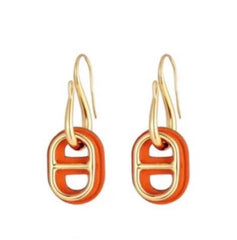 O'MAILLON EARRINGS CALFSKIN WITH ROSE GOLD PLATED HARDWARE