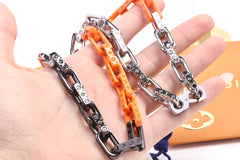 LV ORANGE BAMBOO SPLICING NECKLACE