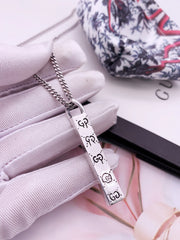 GG STERLING SILVER GHOST BAR PENDANT