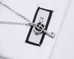 GG SILVER DOUBLE G KEY NECKLACE