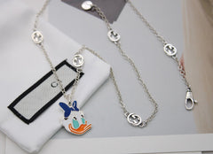 GG DONALD DUCK DOUBLE G STERLING SILVER NECKLACE