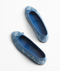 BALLET FLATS LIGHT BLUE WHITE DENIM
