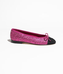 BALLET FLATS LIGHT PINK BLACK TWEED