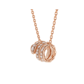 SERPENTI PINK GOLD NECKLACE DOUBLE RING DIAMOND