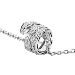 SERPENTI SILVER NECKLACE DOUBLE RING DIAMOND