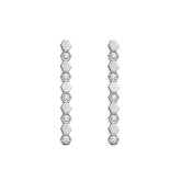 BEE LOVE SILVER DIAMOND LONG EARRINGS