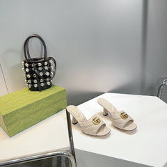 GG SANDALS HIGH-HEELED WHITE