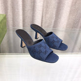 GG HIGH-HEELED SANDALS WITH DOUBLE G EMBELLISHMENTS