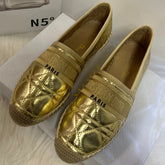 GRANVILLE ESPADRILLE GOLD QUILTED CANNAGE CALFSKIN