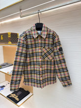 BURBERRY 25S KNITTED-COLLAR PLAID COAT 275