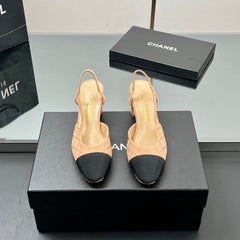 CC SLINGBACK 25S 65 MM IN BEIGE SUEDE AND CRYSTALS