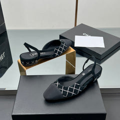 CC SLINGBACK 25S 25 MM IN BLACK SUEDE AND CRYSTALS