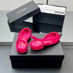 CC PONY HAIR SLINGBACK 25S IN PINK MIX BLACK GLOSSY LEATHER