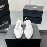 CC SLINGBACK 25S 25 MM IN WHITE GLOSSY LEATHER