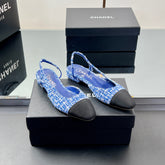 CC SLINGBACK 25S 25 MM IN COBALT BLUE TWEED