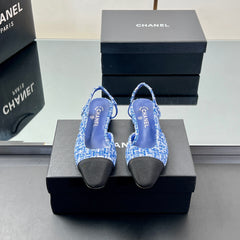 CC SLINGBACK 25S 25 MM IN COBALT BLUE TWEED