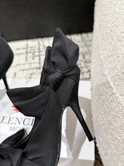 KNIFE KNOT 95MM PUMP IN BLACK STRETCH CUPRO AND NYLON JERSEY