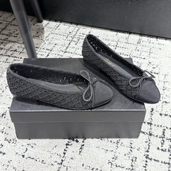BALLET FLAT 25S IN BLACK TWEED
