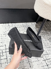 BALLET FLAT 25S IN BLACK TWEED