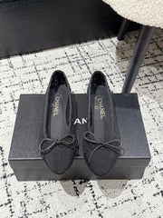 BALLET FLAT 25S IN BLACK TWEED
