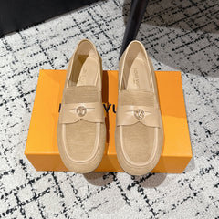 LV LOAFER 25S IN BEIGE SUEDE AND CALFSKIN